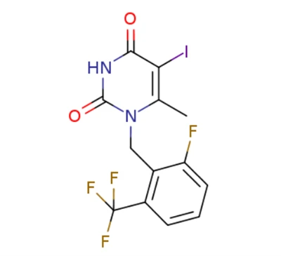 1- (2-fluoro-6- (trifluoromethyl) بنزیل) -5-IODO-6-METHYLPYRIMIDINE-2،4 (1H ، 3H) -DIONE (CAS: 1150560-54-5)